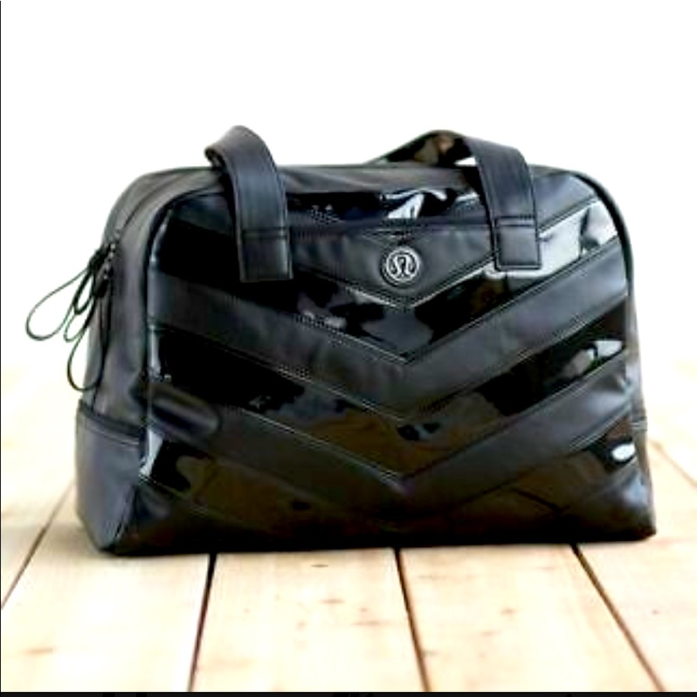 Lululemon Urban Sanctuary Bag Black Patent Chevron